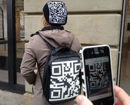 qr code on a bag