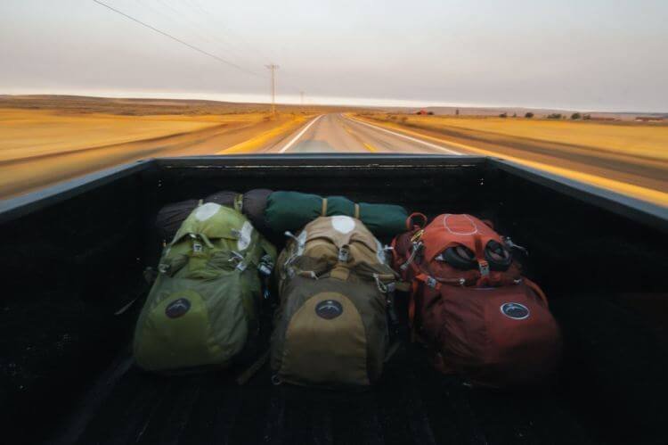 three backpacks