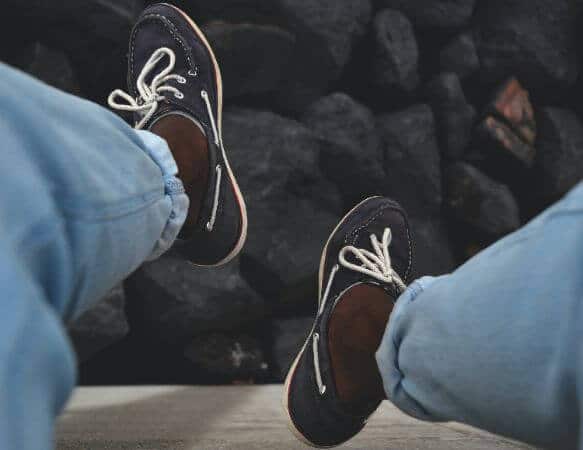 wearing boat shoes with chinos