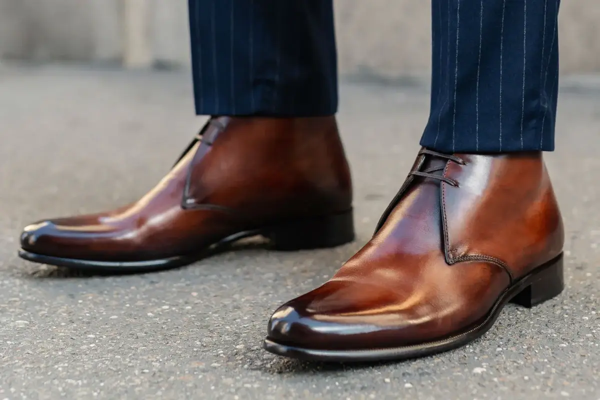 how to wear chukka boots with a suit